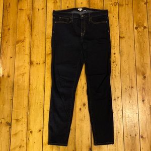 J. Crew Factory skinny jeans, dark blue wash, size 31, 30” inseam